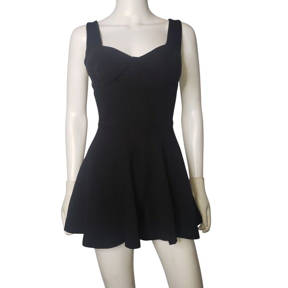 energie Black Fit and Flare Romper Womens Small Sleeveless Bustier Bodice Skater - Picture 1 of 7